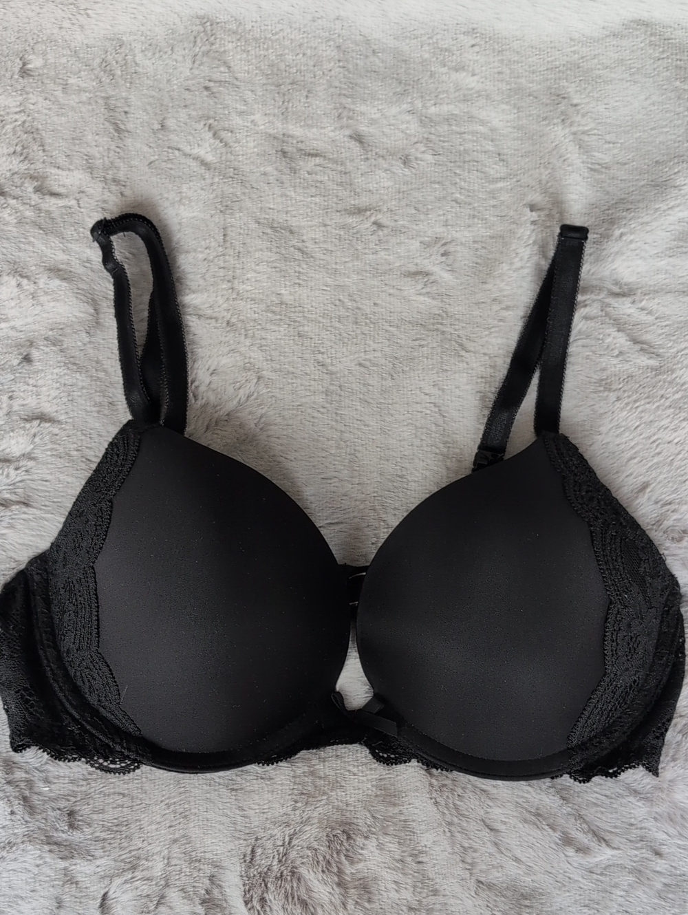 Victoria's Secret Dreams Angels Black Lace Push-Up Bra - Picture 1 of 16